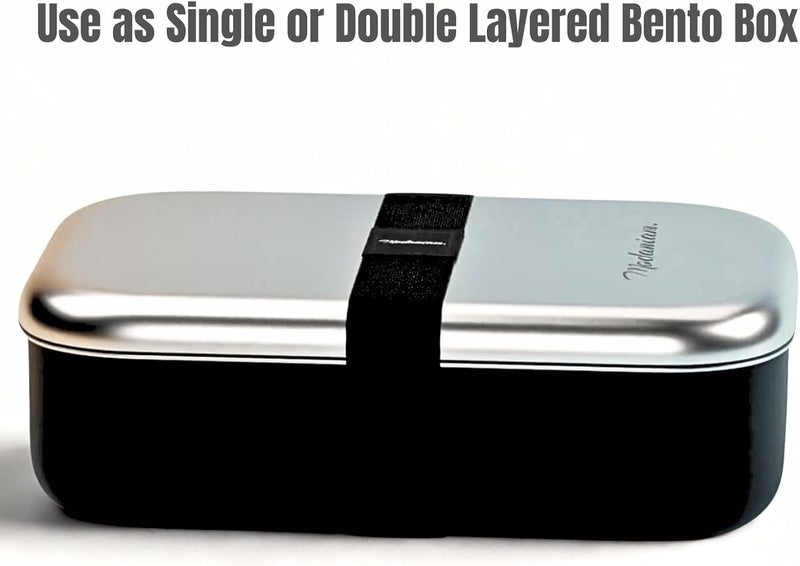 Modaniam LEAK Proof Stackable Stainless Steel Bento Box Adult |Stainless Steel Lunch Box for adults| Metal Bento box|Japanese Lunch Container |large with compartment| Korean bentobox| Non toxic|Microwave safe - Image 3